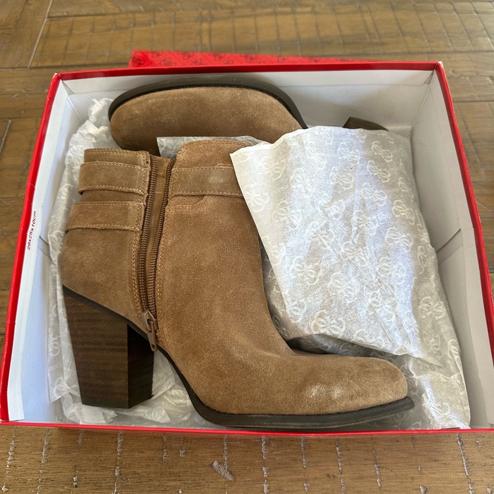 Guess Brown Suede Ankle Boots Size 9